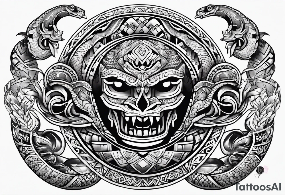 Aztec snake tattoo idea