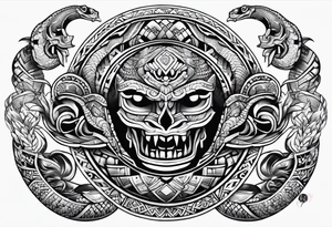 Aztec snake tattoo idea