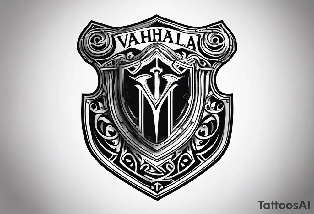 Valhalla shield  steps sword tattoo idea