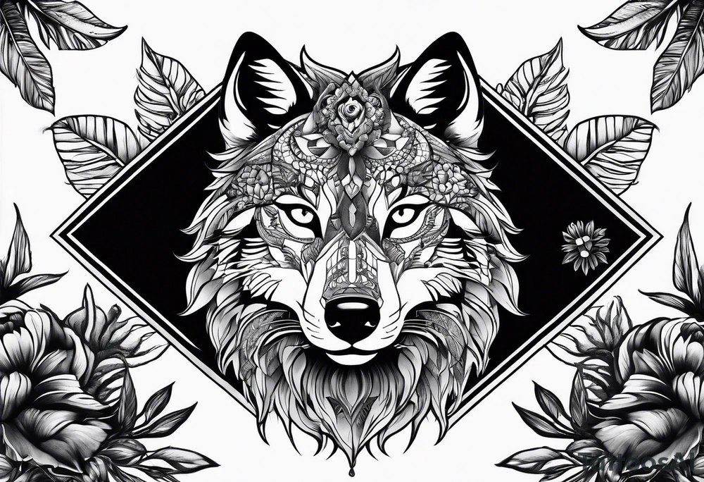 lobo e floresta tattoo idea
