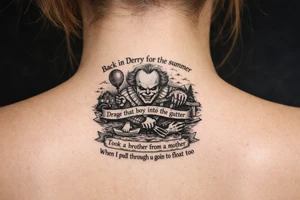 Back in derry for the summer ,drage that boy into the gutter , took a brother from a mother, when I pull through u goin to float too tattoo idea