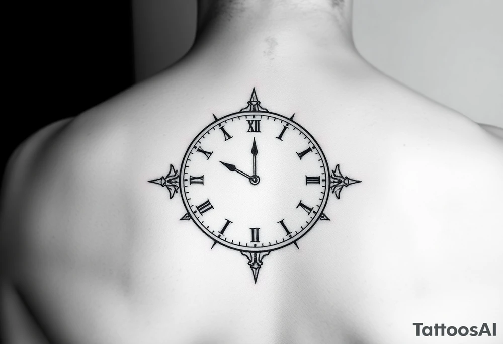 Minimalist Clock set to 3:09 tattoo idea