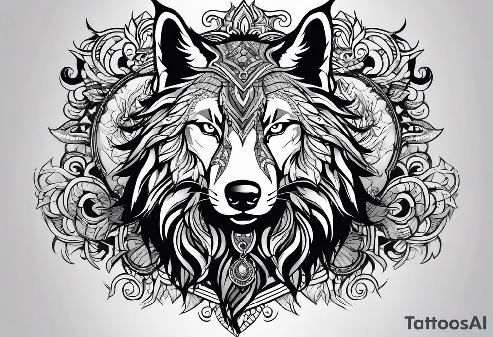 lobo black tattoo idea