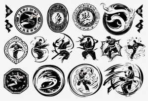 martial arts black belt over night and day tattoo idea