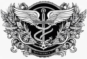Staff of caduceus with masonic symbols tattoo idea