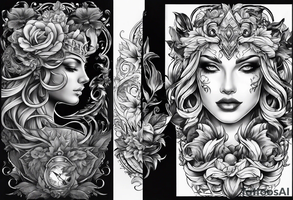 Good vs evil tattoo idea