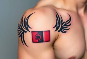 I AM Invictus Games tattoo with Canada and UK flag. Include poppies and RAF logo tattoo idea