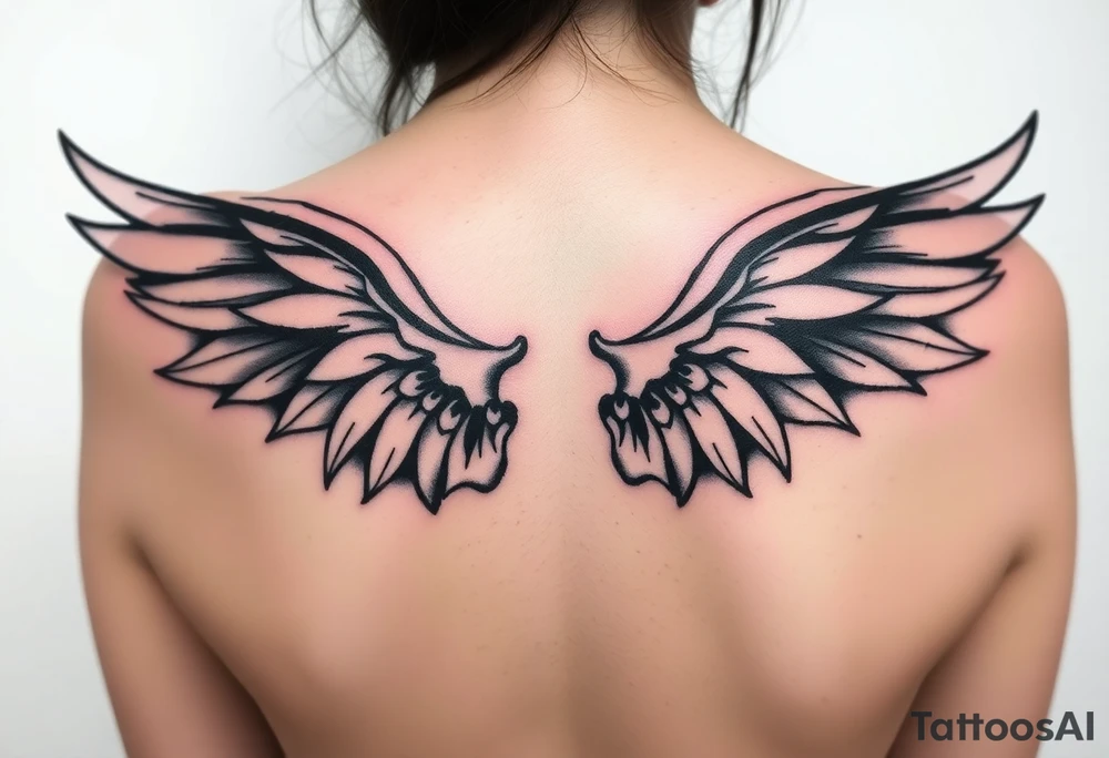 gothic wings tattoo idea