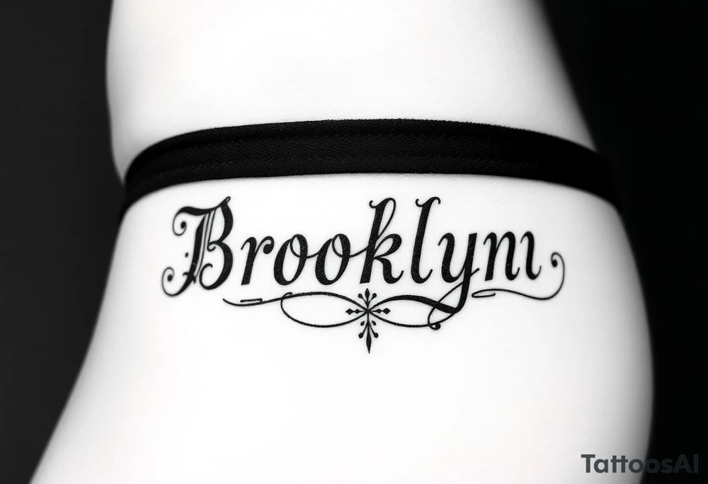 My daughter's name, Brooklynn, in Old English font tattoo idea