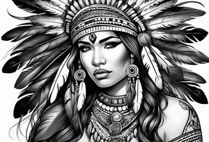 Body of Native American woman tattoo idea