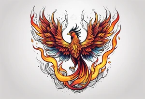 Phoenix rising from the ashes tattoo idea