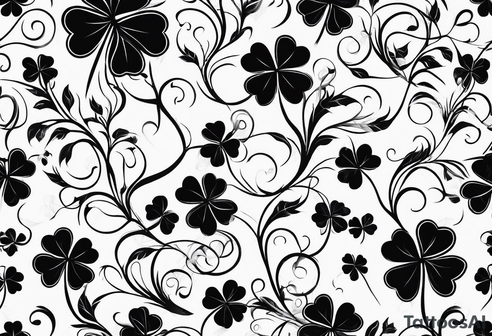 a single three leaf clover with vine tattoo idea a single three leaf clover with vine tattoo idea