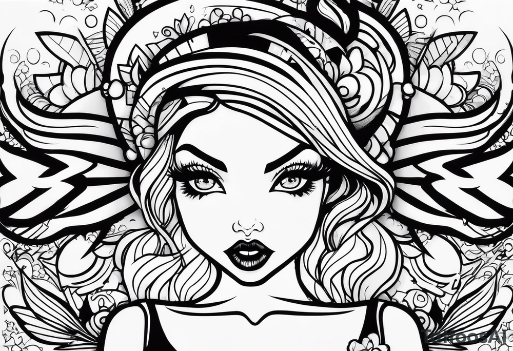 Graffiti style Justine tattoo idea