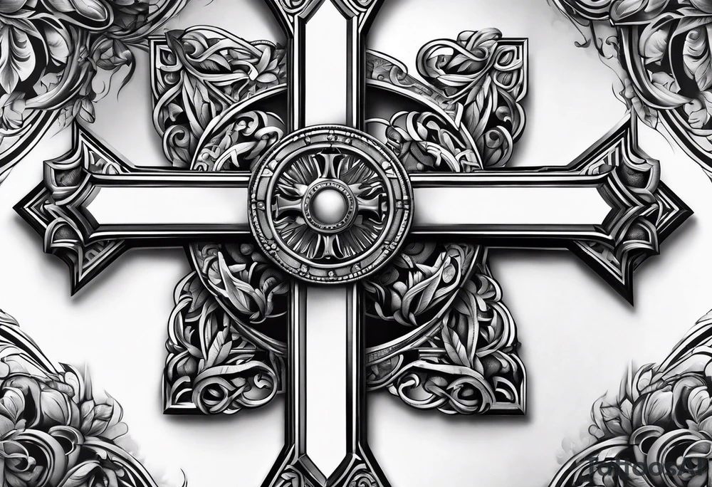 A cross with roman numerals tattoo idea