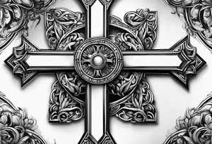 A cross with roman numerals tattoo idea
