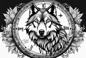 Compass for direction and guidance and a wolf tattoo idea