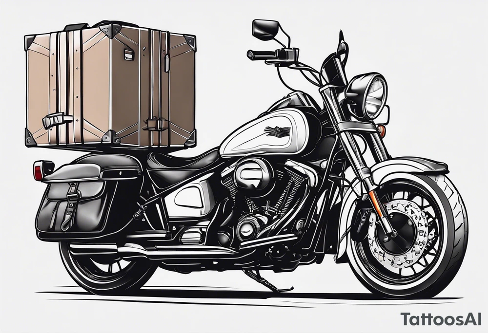 Courier with packages in panic tattoo idea