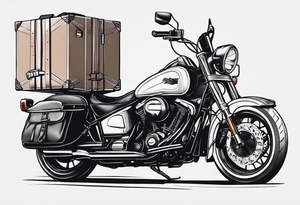 Courier with packages in panic tattoo idea
