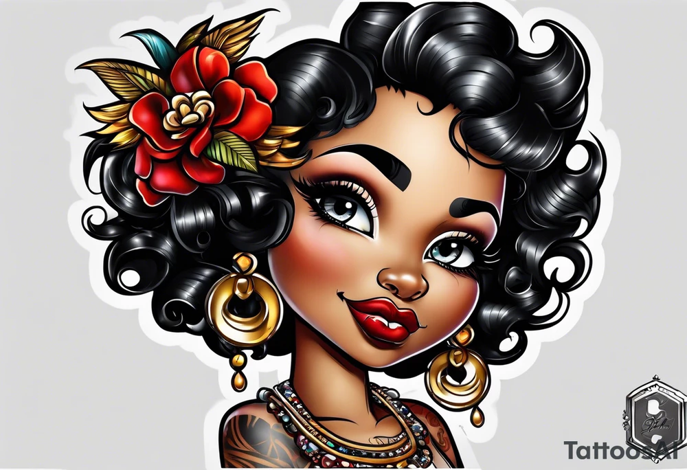 African american betty boop tattoo idea