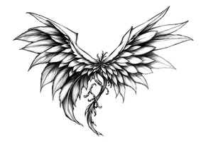 Angel devil feathers tattoo idea