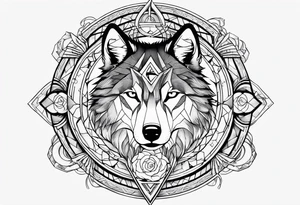 broken Ouroboros with wolf in the middle tattoo idea