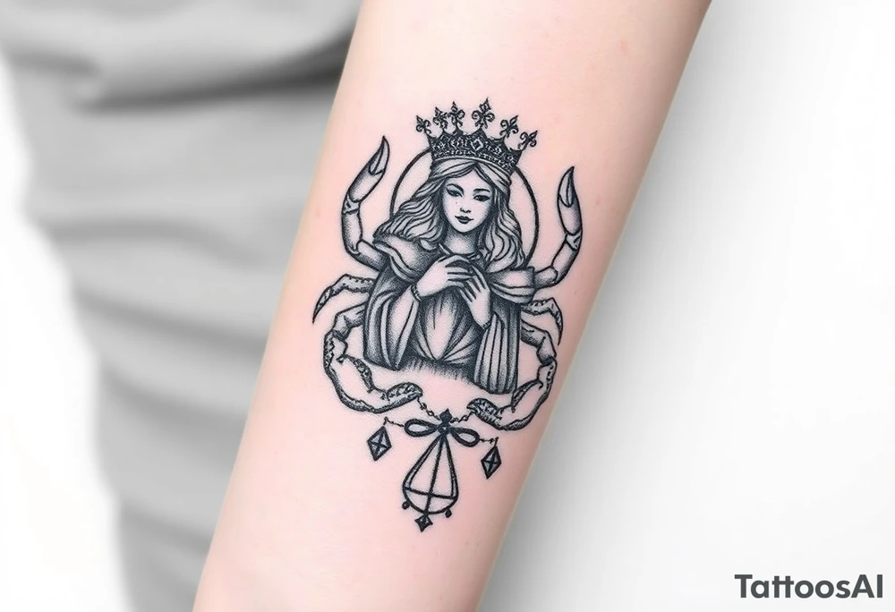 Scorpio,The hierophant high priestess, empress, emperor, queen of ace, queen of cups, Ace of pentacles tattoo idea