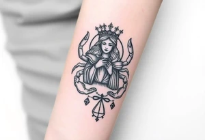 Scorpio,The hierophant high priestess, empress, emperor, queen of ace, queen of cups, Ace of pentacles tattoo idea