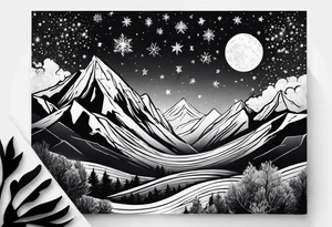 Winter night sky tattoo idea