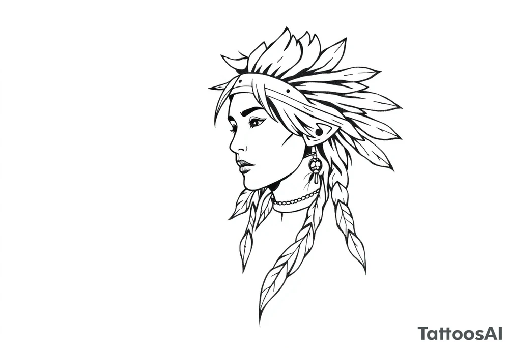 Native American female tattoo idea