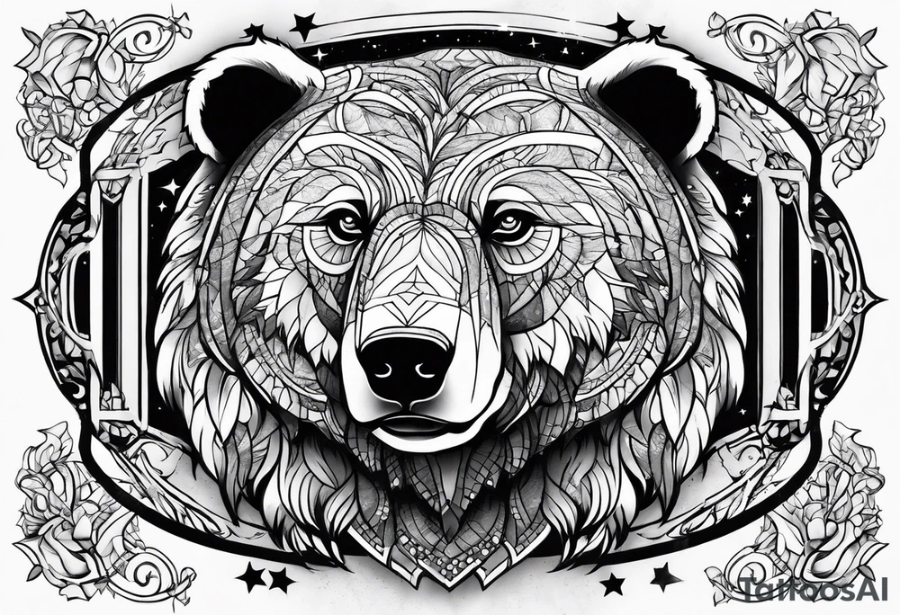 Cosmic bear tattoo idea