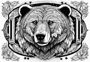 Cosmic bear tattoo idea