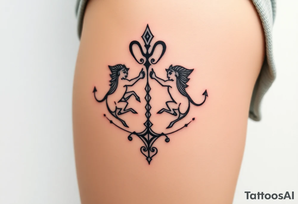 Taurus, Sagittarius, Runes, twin flame, soulmate, witch, Norse tattoo idea
