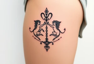 Taurus, Sagittarius, Runes, twin flame, soulmate, witch, Norse tattoo idea