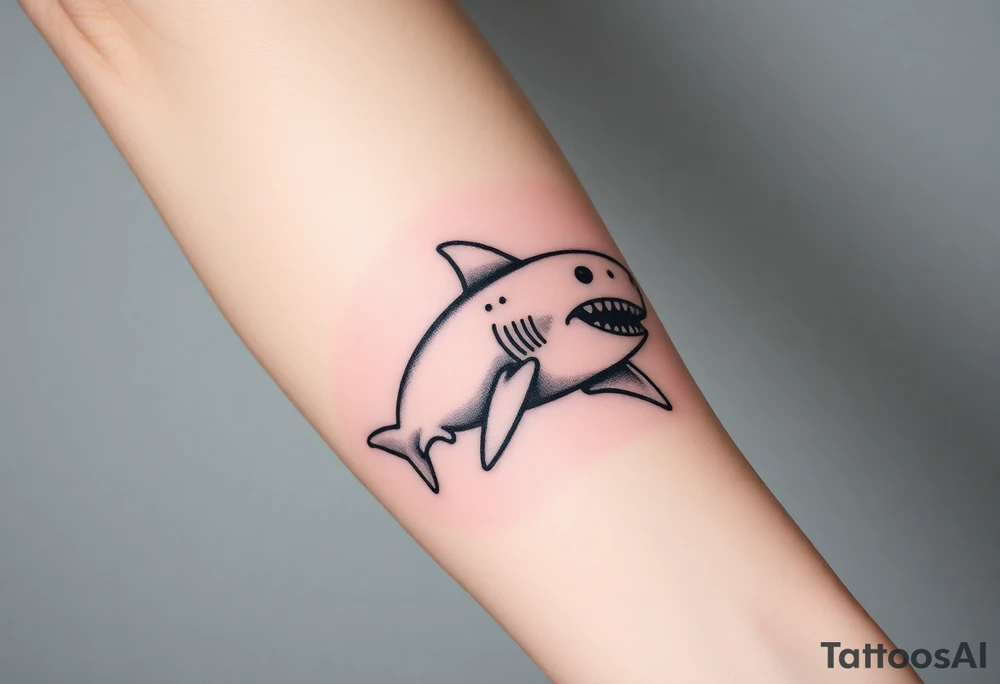 Masculine strong shark flowing forward in water tattoo idea