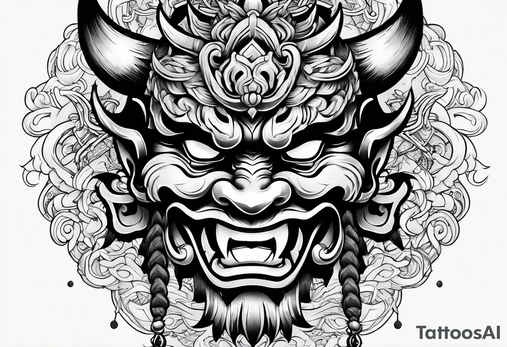 Oni mask tattoo idea
