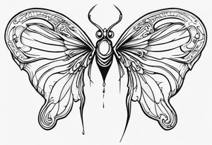 Curiosity inscribed into the basic outline of a ffairy wing tattoo idea