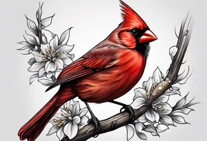 Cardinal bird tattoo idea