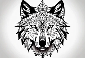 Constellation, animal wolf, géométric tattoo idea