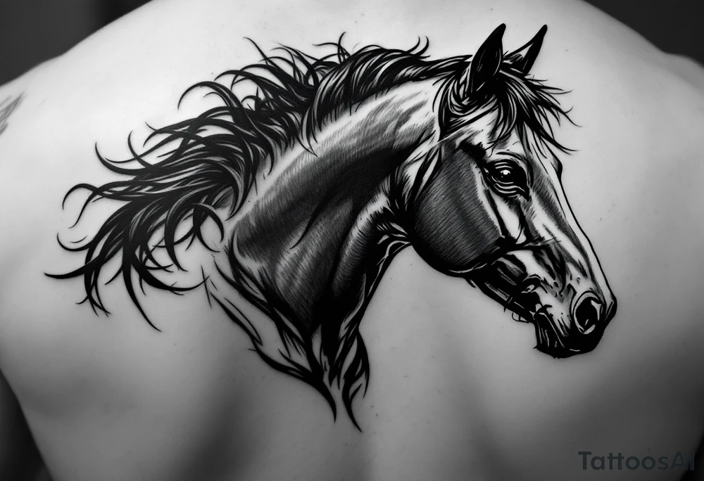 horse silhouette 
from the front tattoo idea