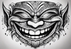 Fuck everything scary smile face tattoo idea