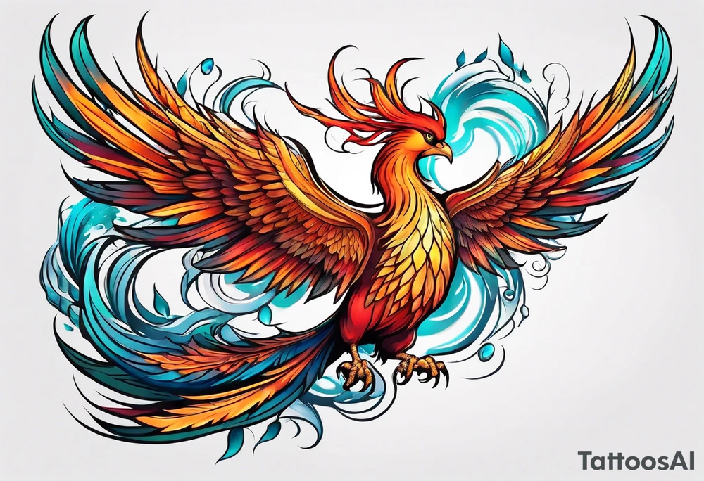 graceful phoenix tattoo idea