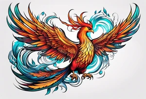 graceful phoenix tattoo idea