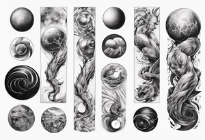 sisyphus 3/4 arm sleeve tattoo idea