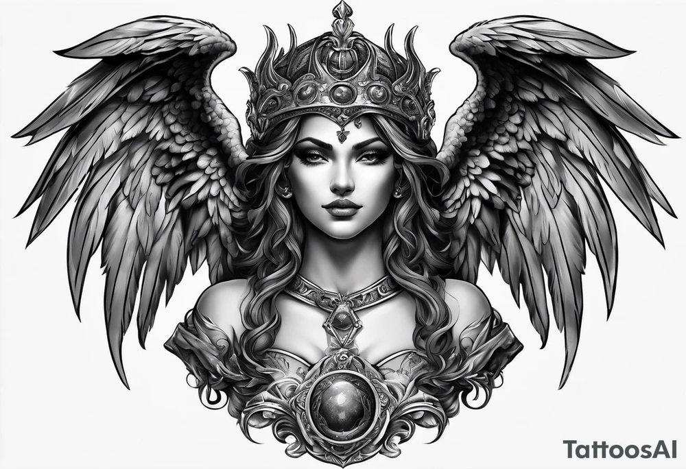 Roman devil Roman angel tattoo idea