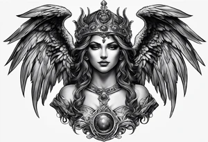 Roman devil Roman angel tattoo idea