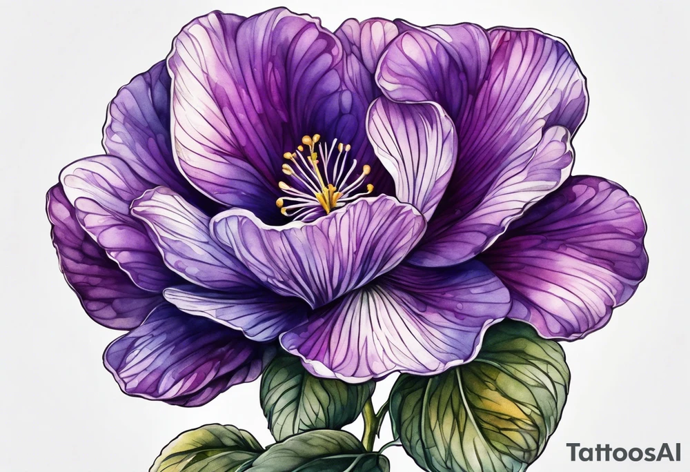 Violet flower made with fingerprint tattoo idea