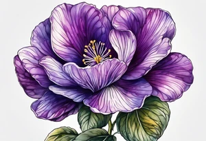 Violet flower made with fingerprint tattoo idea