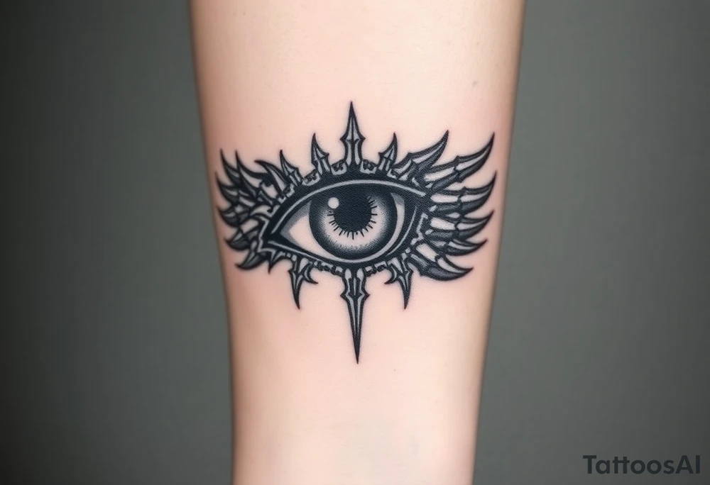 The eye of eren jaeger with titan marks after transforming tattoo idea