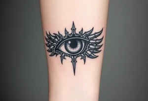 The eye of eren jaeger with titan marks after transforming tattoo idea