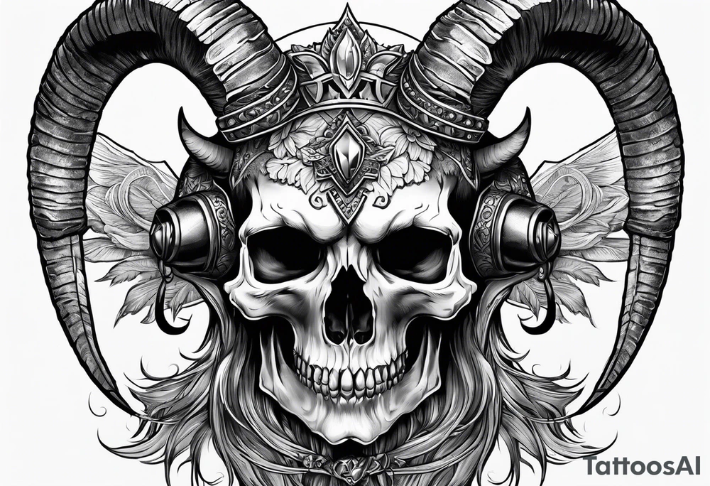 Skull of a goat. tattoo idea